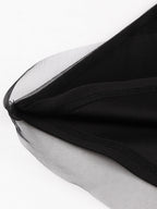 Vintage Dresses Women's Burgundy Tulle Midi Dress Sheer Long Sleeve Bow Neck Fit And Flare Dress