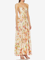 Party Dresses Floral Print Backless Spaghetti Strap Maxi Dress Summer Boho Beach Long Dress