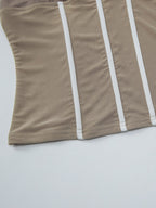 Khaki Cami Top Straps Neck Chic Shaping Camis For Women