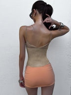 Khaki Cami Top Straps Neck Chic Shaping Camis For Women