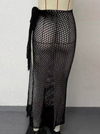 Skirts White Sexy Fishnet Summer Long Women's Bottoms