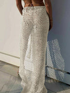 Skirts White Sexy Fishnet Summer Long Women's Bottoms