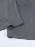 High Waist Pleated Drape Wide Leg Gray Suit Pants