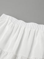 Elastic Waist Tiered Bubble Balloon Mini Skirt