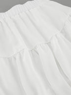 Elastic Waist Tiered Bubble Balloon Mini Skirt