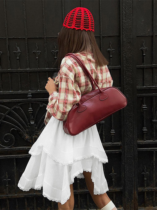 Elastic Waist Asymmetrical Lace Trim Tiered Mini Skirt