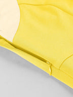 Yellow Halter Neck Vintage Swing Dress Contrast White Belt 50s Retro Rockabilly Dress