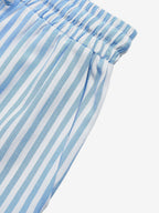 Women Vertical Striped Sleeveless V Neck Big Bow Crop Top Elastic Shorts 2 Piece Set
