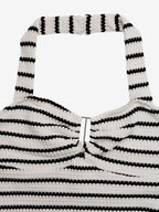 Vacation Dresses Bodycon Tight Knit Striped Halter Mini Summer Beach Dress