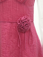 Date Night Dresses Mini Flowers Sleeveless Straps Neck Elegant Rose Dress