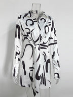 Daily Dresses Mini Woman's Long Sleeves Elegant Irregular Black Dress