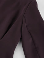 Women Peplum Blazer Wide Leg Pants 2 Piece Set Deep Brown Office Business Suit