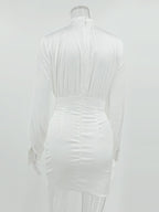 Party DressMini Black Stand Collar Long Sleeves Lantern Sleeve Elegant Semi Formal Dress