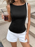 Blouse For Women Black Off-The-Shoulder Backless Elegant Sleeveless Tops