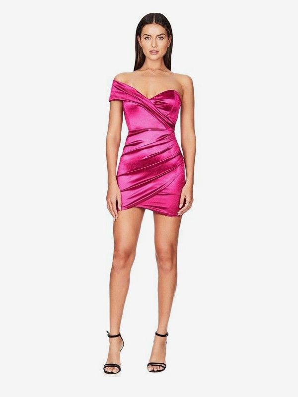 Night Out Dresses Rose Sleeveless V-Neck Irregular Summer Dress