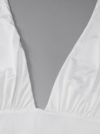 Two Piece Sets White Chic Lace Up Street Wear V-Neck Sleeveless Skirt Set