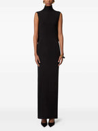 Party Dress Maxi Bronze High Collar Sleeveless Slim Fit Bodycon Sexy Semi Formal Dress