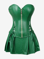 Strapless Sweetheart Faux Leather Corset Mini Dress Side Lace Up Club Outfit