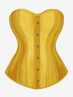 Sweetheart Strapless Satin Overbust Corset Front Button Back Lace Up Body Shaper