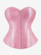 Sweetheart Strapless Satin Overbust Corset Front Button Back Lace Up Body Shaper