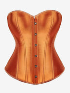 Sweetheart Strapless Satin Overbust Corset Front Button Back Lace Up Body Shaper