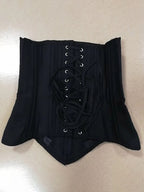 Solid Matte Underbust Corset Front Hooks Back Lace Up Waist Trainer
