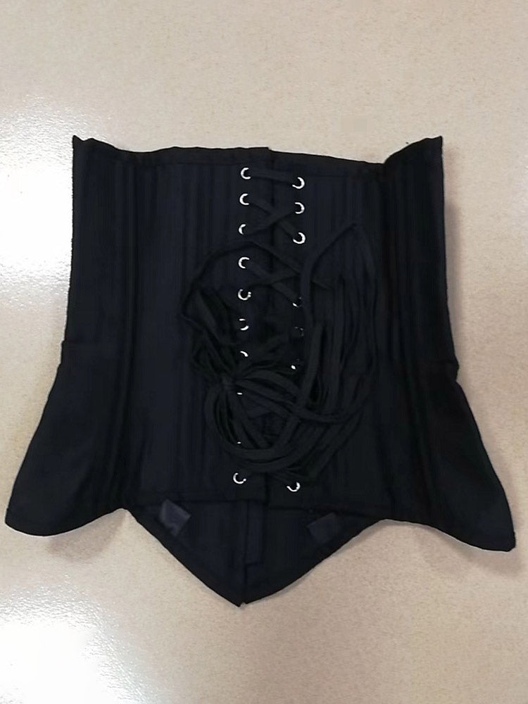 Solid Matte Underbust Corset Front Hooks Back Lace Up Waist Trainer