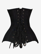 Solid Matte Underbust Corset Front Hooks Back Lace Up Waist Trainer
