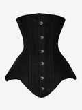 Solid Matte Underbust Corset Front Hooks Back Lace Up Waist Trainer
