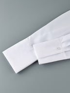 Oversized Point Collar Wide Cuff Long Sleeve Dress Shirt