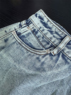 High Waist Raw Fringe Hem Wide Leg Denim Shorts Loose A Line Cutoff Shorts