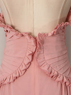 Party Dresses Sleeveless Halter V Neck Ruffle Pleated Flowy Wedding Long Maxi Dress