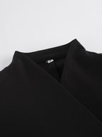Party Dresses Stand Collar Gold Button Long Sleeve Pocket Office Blazer Dress