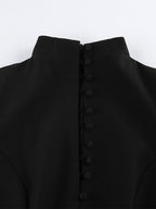 Party Dresses V Neck Button Pocket Slim Fit Elegant Evening Mini Dress