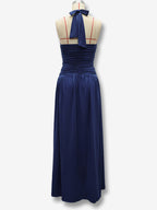 Party Dresses Halter Ruched High Slit Elegant Women Evening Long Maxi Dress