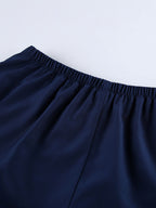 2 Piece Short Set Puff Sleeve Shirt Elastic Shorts Women Casual 2 Piece Short Set