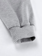 Draped Oversized Polo Sweatshirt Partial Front Buttons Relaxed Basic Pullover