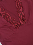 Two Piece Outfit Deep V Lace Neck Slim Crop Top Hanky Hem Mermaid Skirt Sets