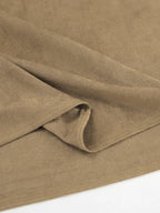 Midi Skirt Soft Suede Fabric High Waist Back Slit Vintage Midi Skirt