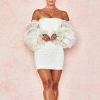 Strapless Long Sleeved Cocktail Dress