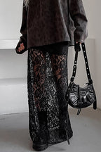 Lace Cutout A-Line Skirt