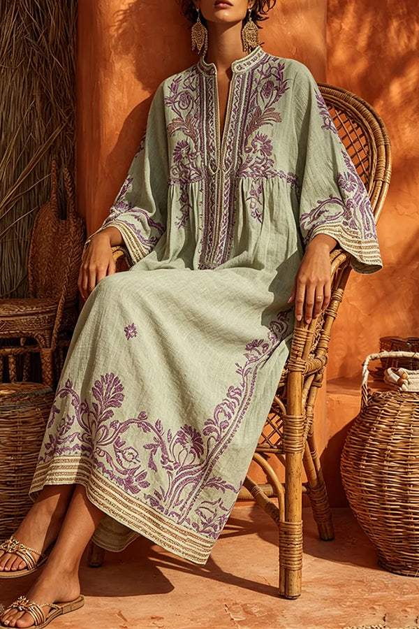 The Sage & Lavender Embroidered Kaftan