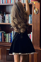 Velvet Bustier A-line Cocktail Dress