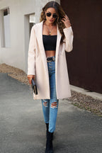 Wool Blend Solid Longline Coat