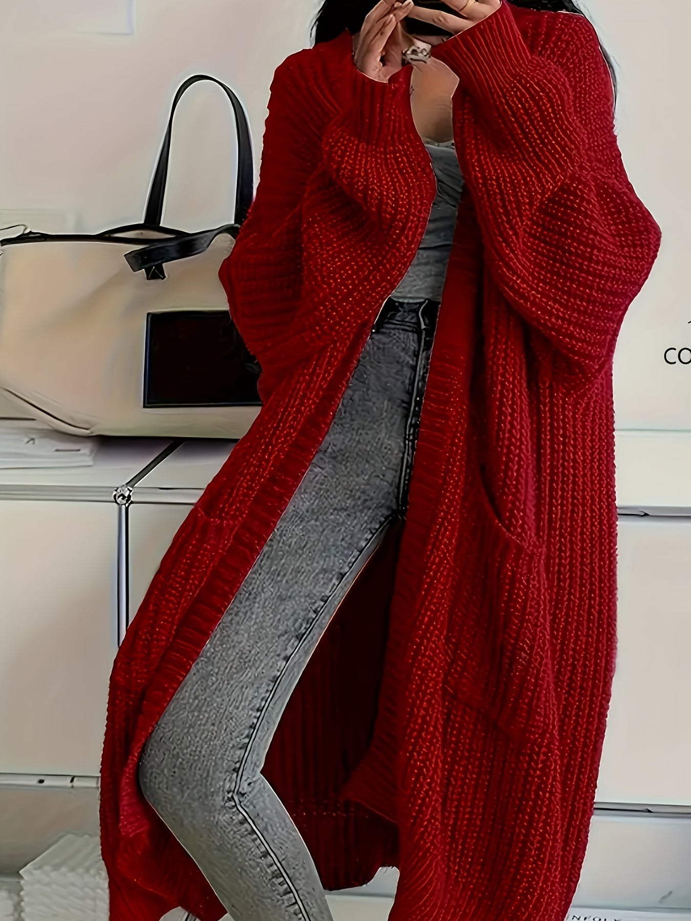 | Longline Cardigan in Cozy Material