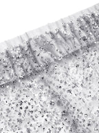 Beach Cover-up With Slits And Tie-up Shimmering Sequined Skirt