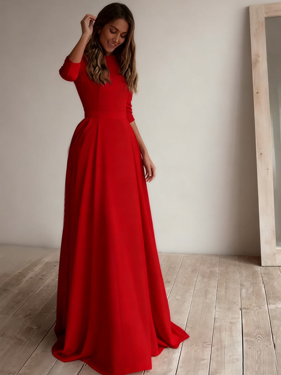 Simplicity Long Sleeve Parties Maxi Dresses
