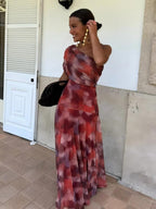 Vacation-style One-shoulder Fitted Long Dress