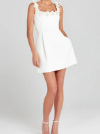 3D Flowers Temperament A-pendulum Seminarians Mini&Short Dresses