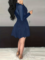 Sexy V-neck Bodycon Irregular Mesh Sequins Mini&Short Dresses